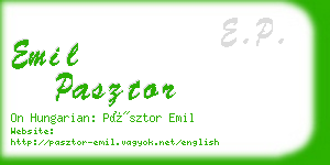 emil pasztor business card